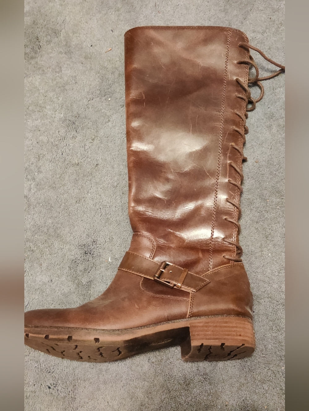 Sofft Sharnell Boots Brown Women's Size 9 Lace Up Back Leather Tall - Picture 3 of 14